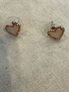 Kendra Scott Rose Gold Heart Stud Earrings with Kendra backs